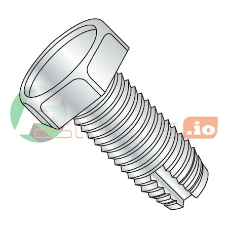 Thread Cutting Screw, 1/4-20 X 3/4 In, Zinc Plated Steel Hex Head Hex Drive, 3000 PK